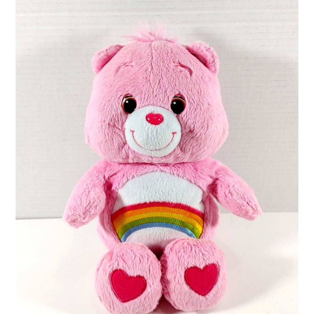 Hasbro Care Bear 12" Cheer Rainbow Pink Plush Stuffed Soft Toy 2012